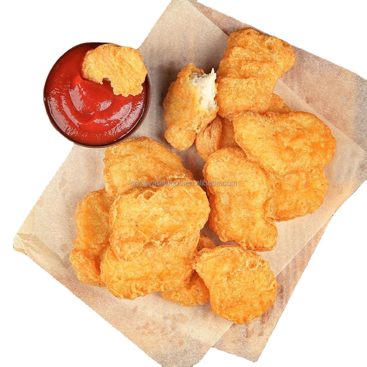 100% Plant Based Vegan Meatless Substitute fast cook Spicy Veggie gummy texture chicken Nuggets by Non-GMO Soy