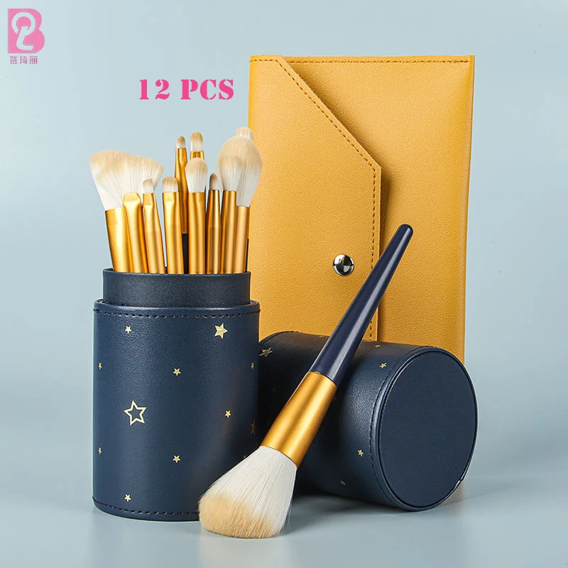 Beiqili 12 pcs Make up Brushes Premium Synthetic Shaving Powder Concealer Eye Shadows Makeup Brush Set with Case Bag Maquillaje