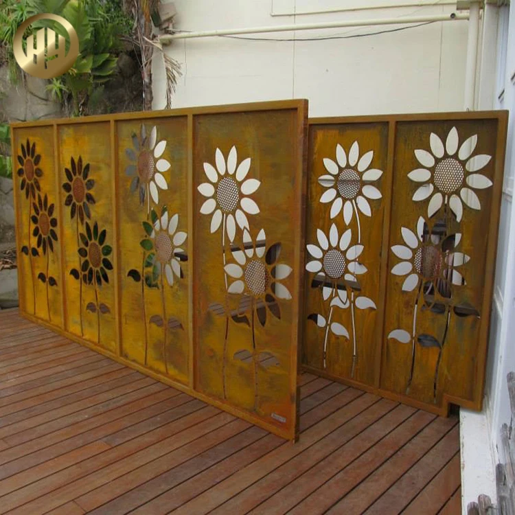 Custom Design Corten Steel Rusty Garden Decoration Screen Metal Panel