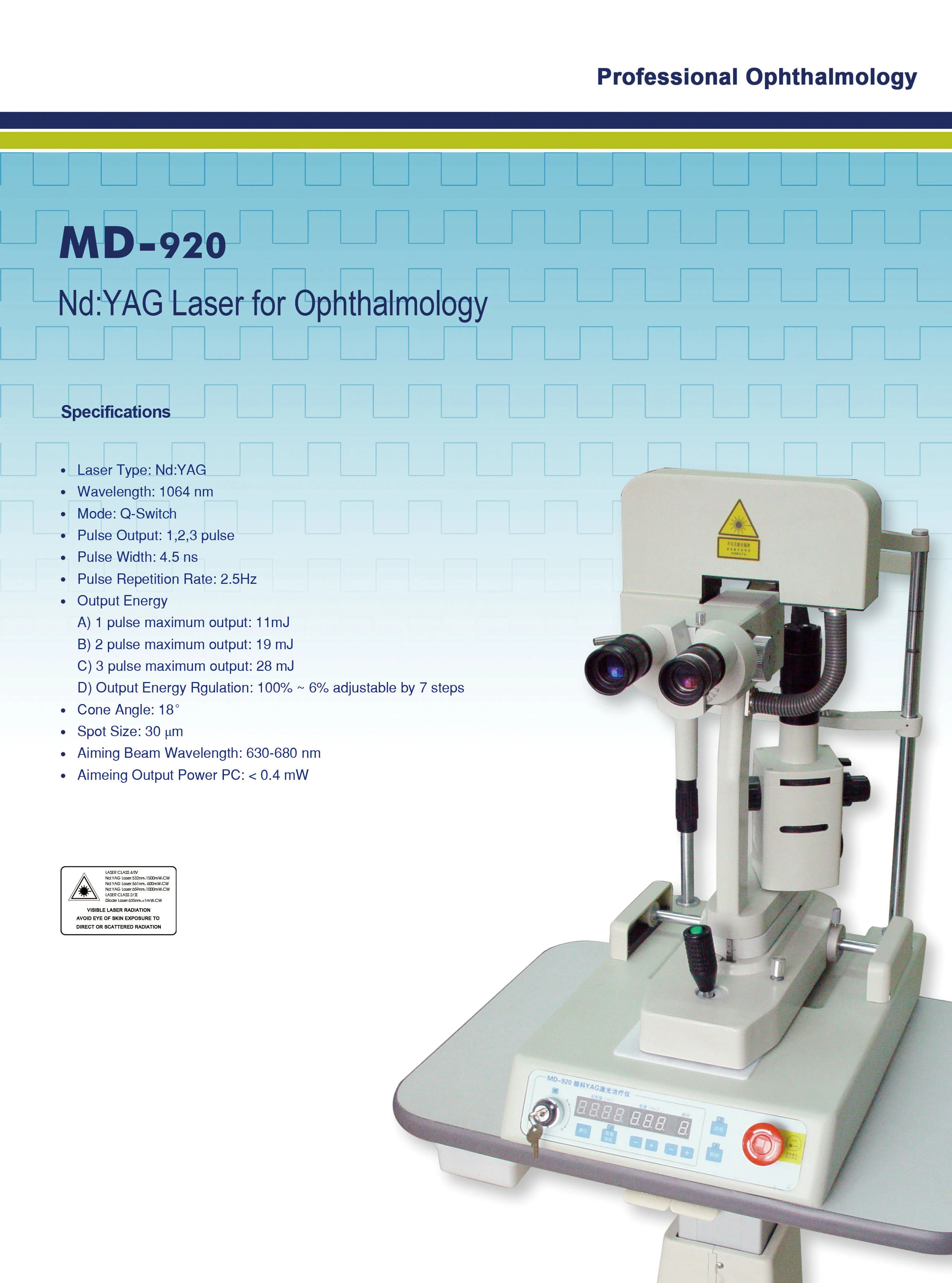 medical ophthalmic ND YAG Laser for ophthalmology