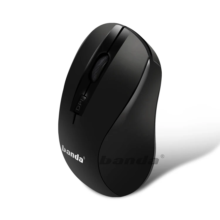 Wholesale Ultra Thin Computer Mouse with USB Receiver Wireless Mouse for PC Computer 1600 DPI 2.4ghz Black Battery Color Box