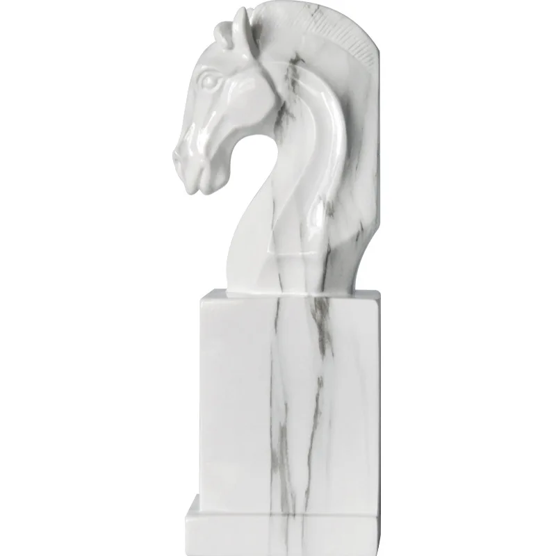 Porch Sculpture Decoration Resin Crafts Artifact Office Home Accessories Horse Head Sculpture Resin Craft Ornament