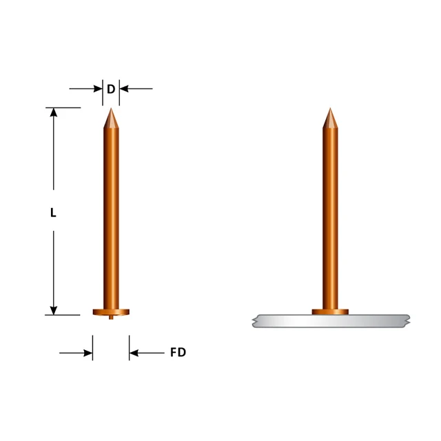 Ready To Ship Manufacturer Steel Copper Plated Flat Head Spot Capacitor Discharge Cd Arc Stud Welding Nails Pin