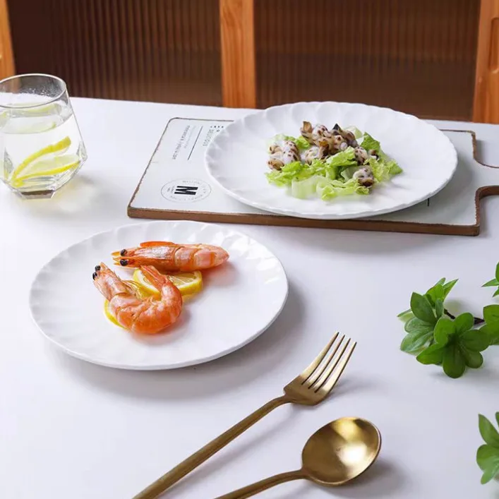 Custom Logo Luxury Unbreakable Round Plastic Melamine Dinner Dishes Plates for Restaurant