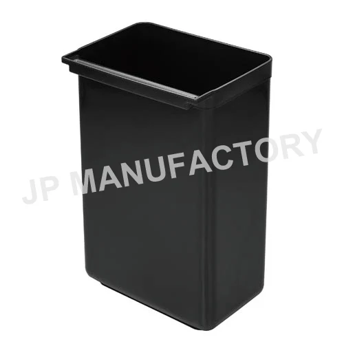 Small Grey Utility Cart 3 Shelves Service Cart PP Plastic Canteen Restaurant Service Trolley