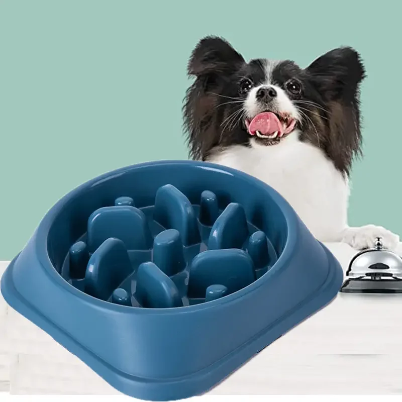 Household Round PP Luxury Pet Slow Feeder Dog Feed Food Bowl Custom Portable Dog  Bowls Slow Feeders
