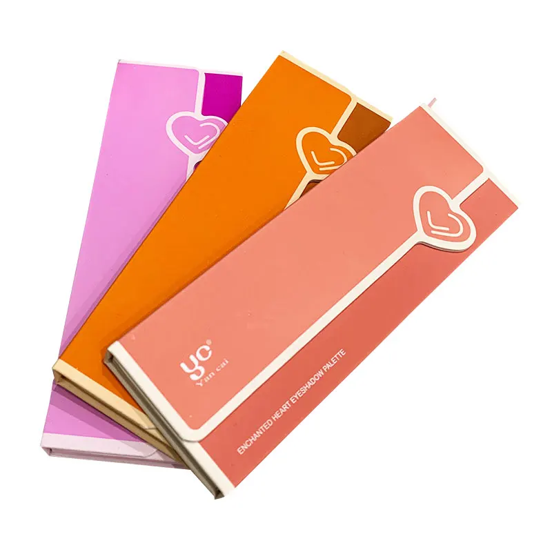 High pigmented Vegan cosmetics paper heart magnet closure tag empty shadow eyeshadow case palette