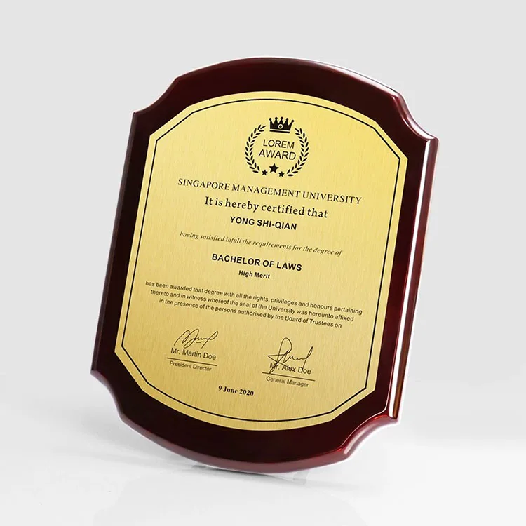 Подгонянный Золотой Серебряный алюминиевый деревянный сертификат медаль наградные пустые бляшки MH-NJ0433