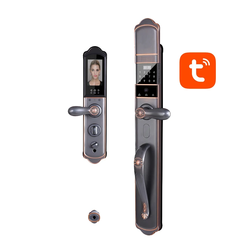 Luxury European villa entry door household intelligent electronic password fingerprint Tuya Camera 6068 mortise door lock