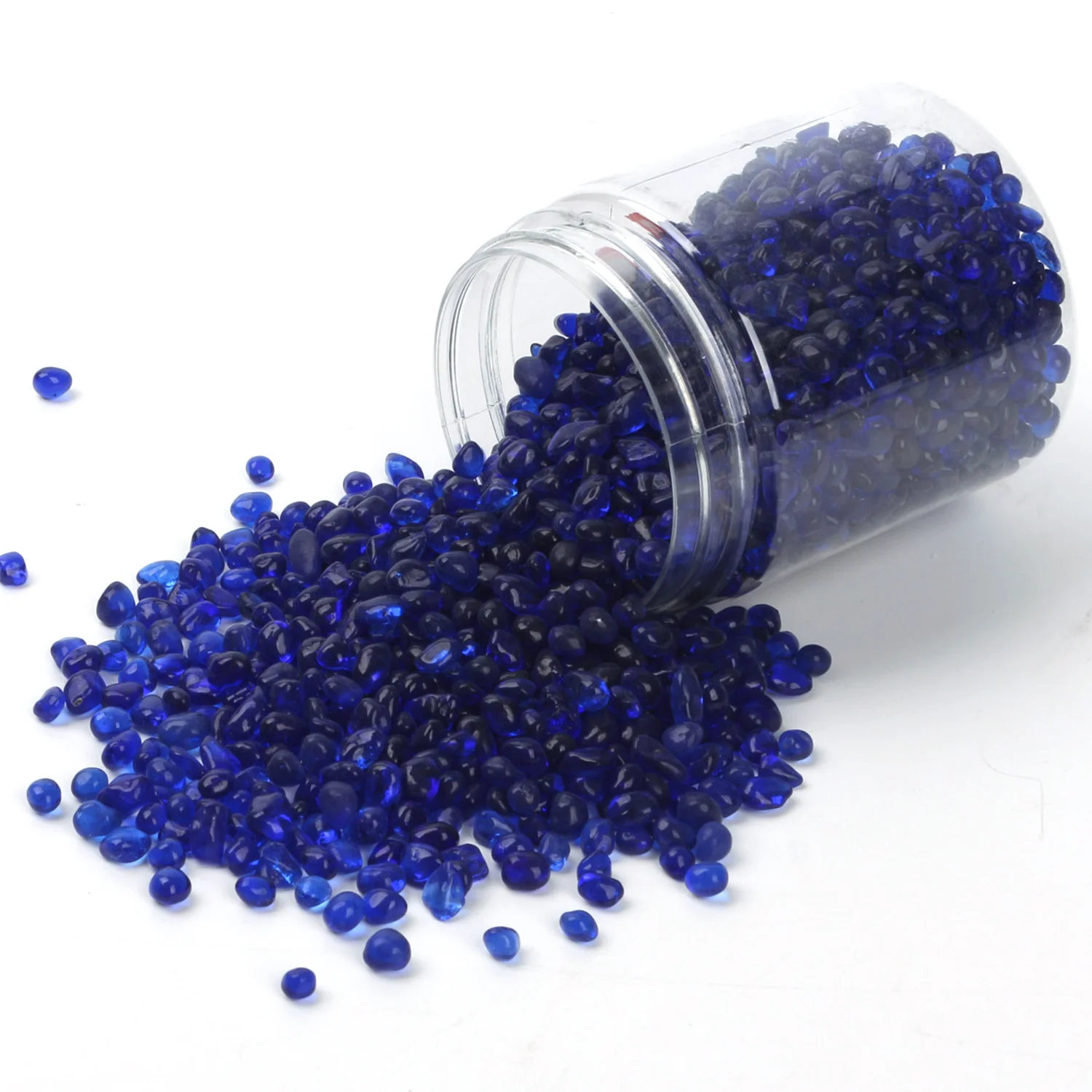 Sapphire Blue Glass Gravel Marbles Rocks Pebbles Beads For Vase Fillers Aquarium Garden Decoration