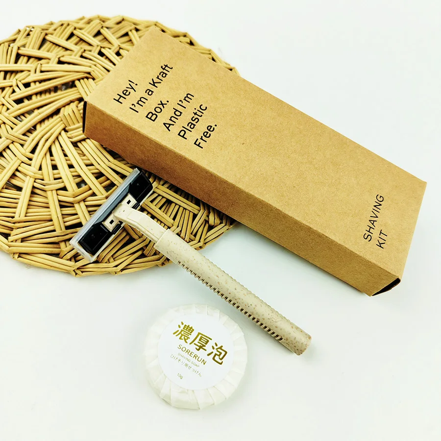 Wholesale Eco-friendly Biodegradable Disposable Shaving Razor with 10g shaving soap