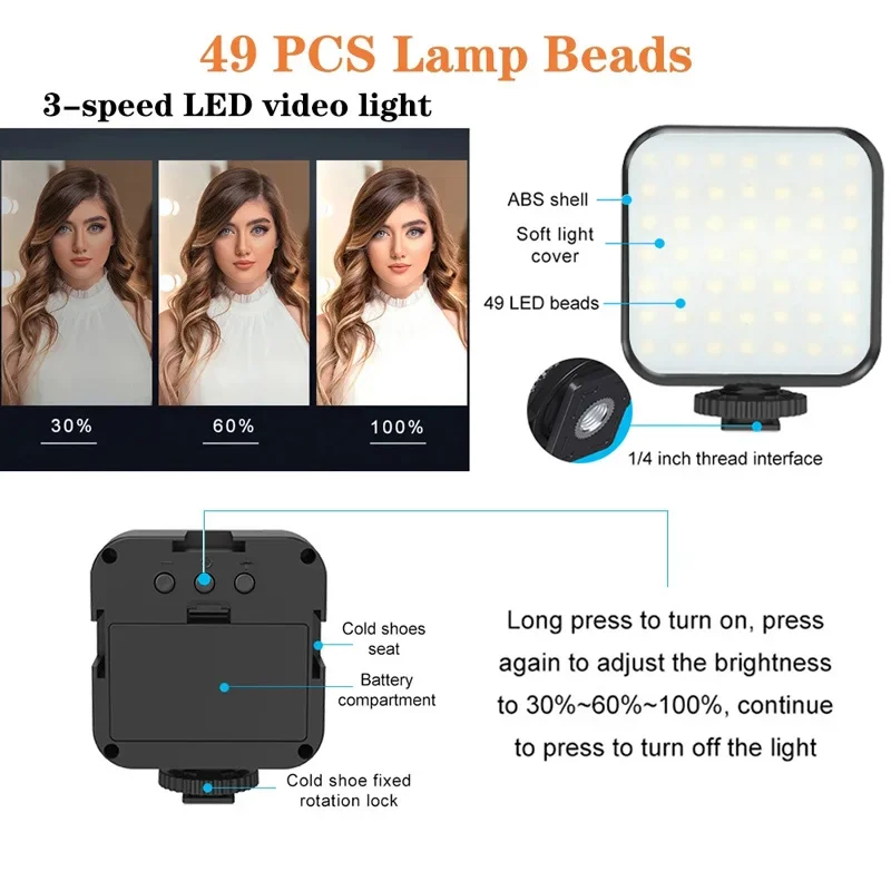 AY-49 Portable Podcast Video Vlogging Making Equipment Universal Kit Tripod Stand For Iphone Phone With Light Mic And Microphone