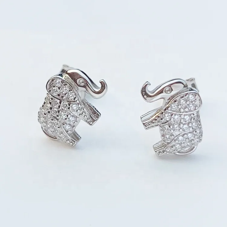 Animal Design Women Jewelry 925 Sterling Silver Elephant Stud Earrings New Fashion High Quality