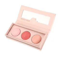 1201 3 colors baked Blush waterproof palette makeup long lasting Customize vivid face cream Blush for face