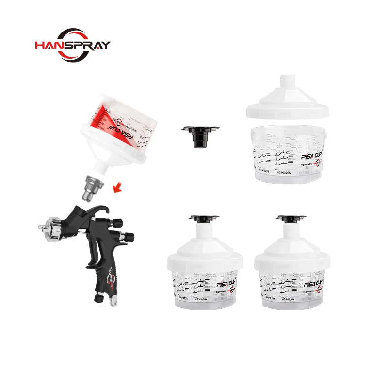 speedy gun cup system with disposable inner cup , lid and outer cup paint preparation solution for Power Spray Guns