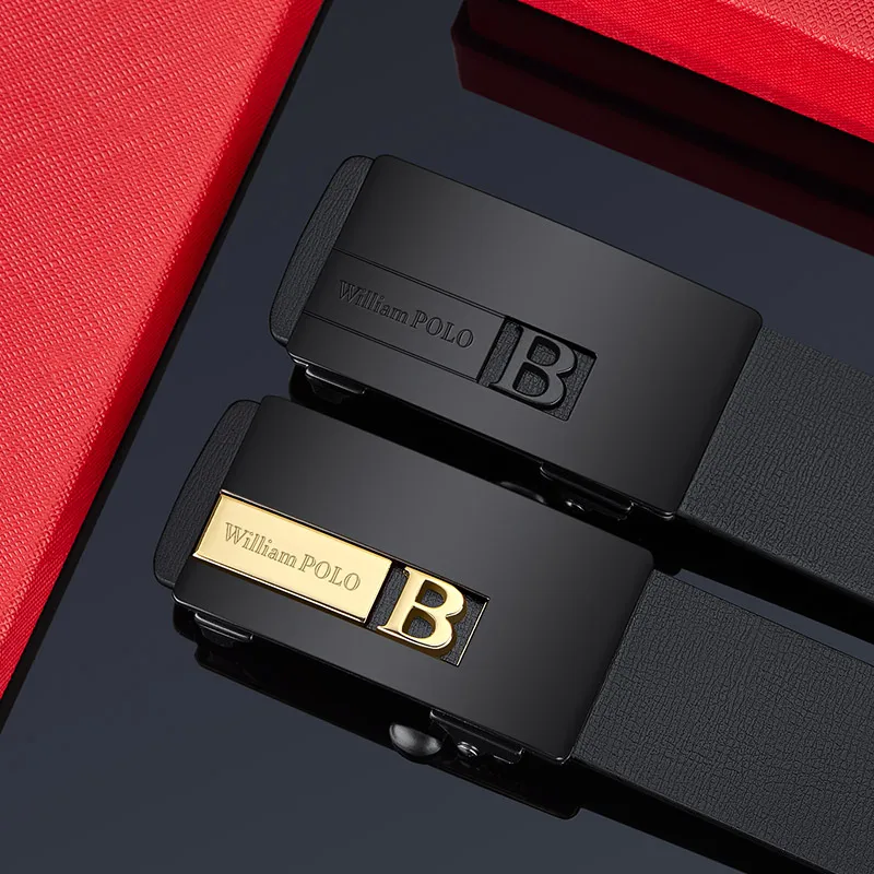 Automatic Buckle Man Belt Designer Genuine Leather Belts Factory Direct Sale Premium Quality Fashion men Silver Western Cow