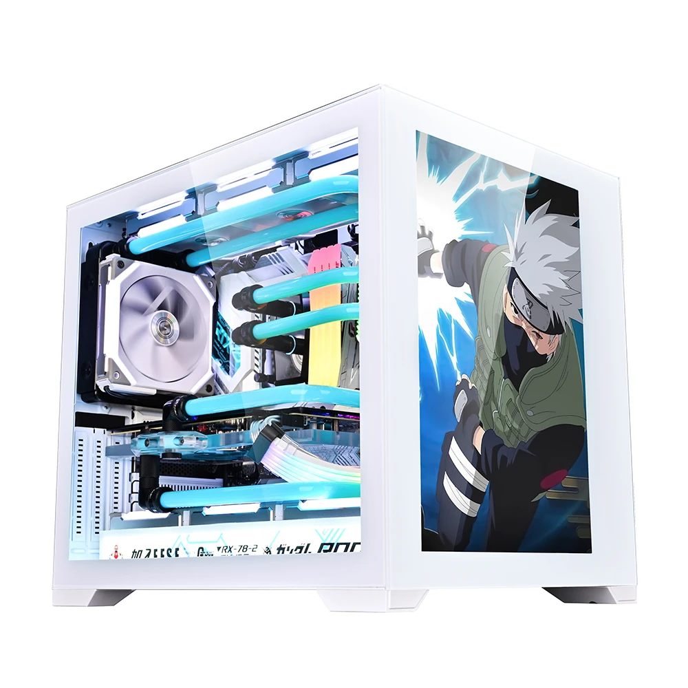 2022 tempered glass mood screen chassis fully transparent ATX gaming sea view room water-cooled chassis HD synchronous display