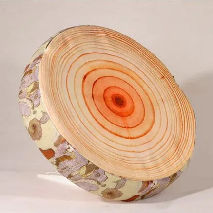 Net red wood smooth section pillow, circular annual ring decoration living room sofa lazy TV pillow/