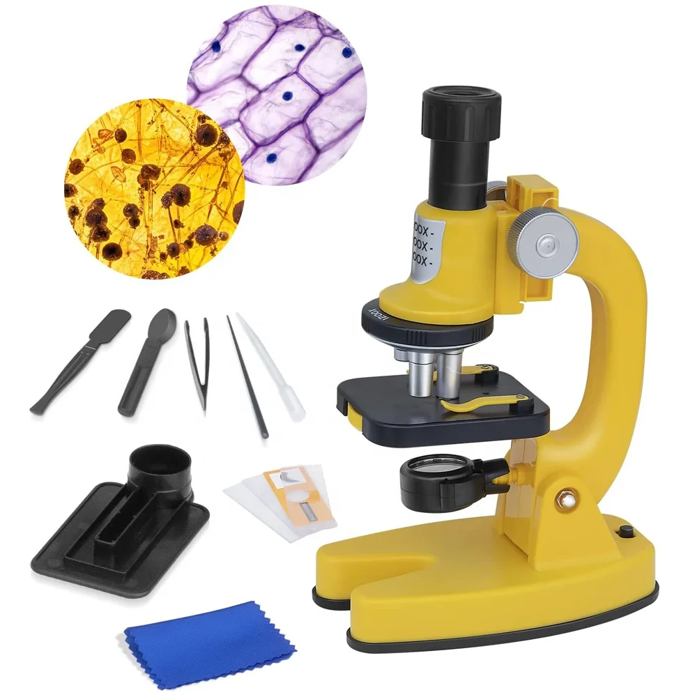 SD221 200X-1200X Kids Microscope Set Easy To Use Scientific Experiments Microscope Kit Toy For Gifts