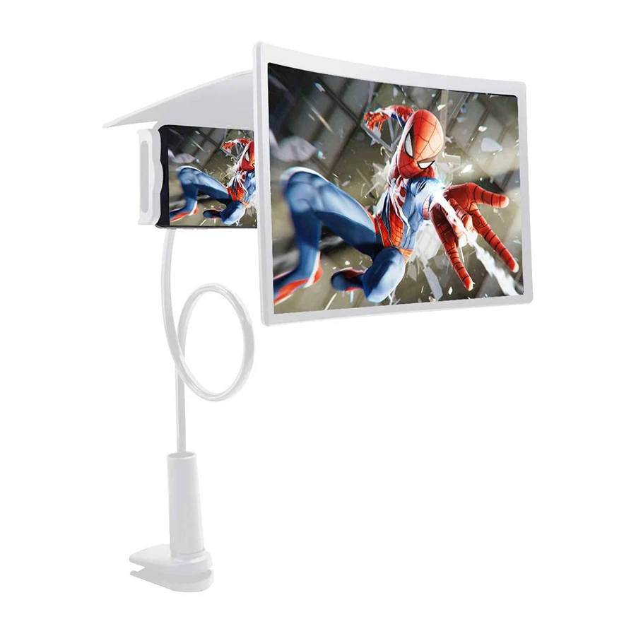 New 12 inch Cell Phone Screen Magnifier 3D HD Stereoscopic Phones Screen Enlarger Goose neck phone holder Movie Video Amplifier