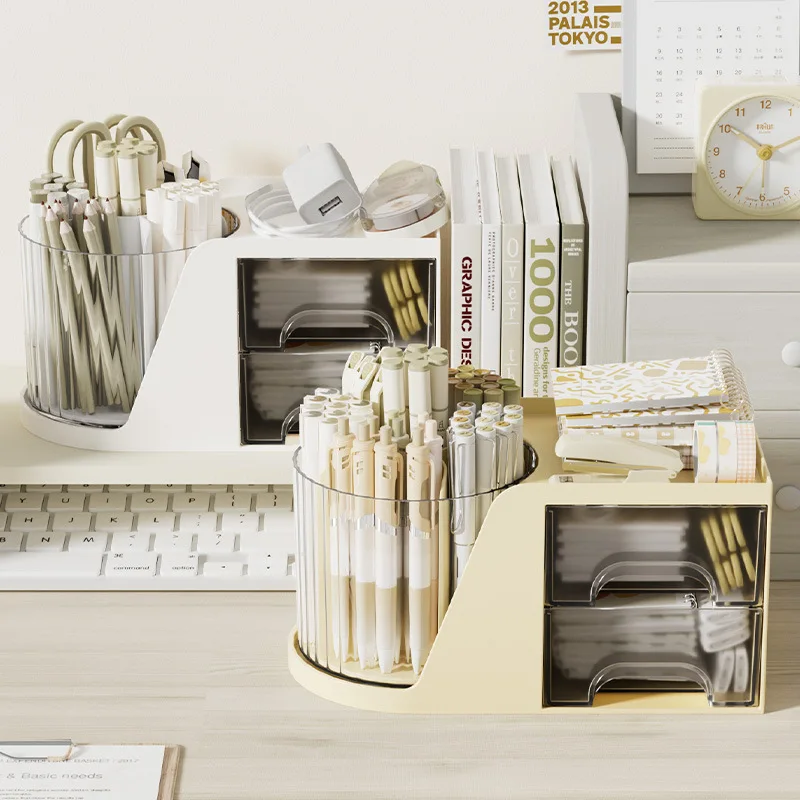 Table Top Rotating Makeup Brush Storage Box Cosmetic Storage Box Storage Rack Makeup Table Office Desktop Organizer