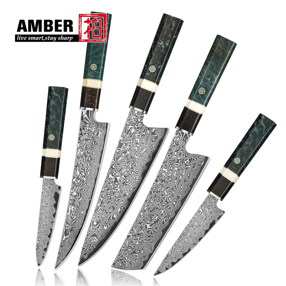 Высококачественный Дамаск AUS 10 японский шеф-повар Santoku утилита Nakiri Kiritsuke ножи нож с ручкой из смолы