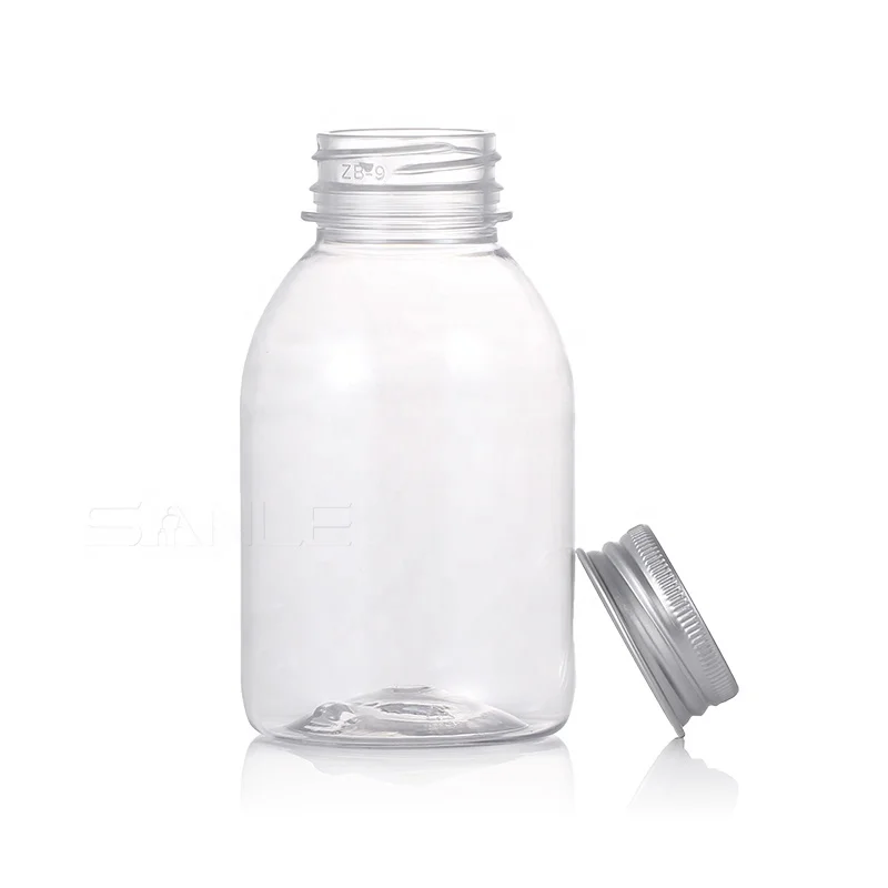 Wholesale Beverage Bottle 8oz  16oz Pearl Milk Tea Bottle Pet Beverage Vodka  Energy Shot Juice Bottle with Lid