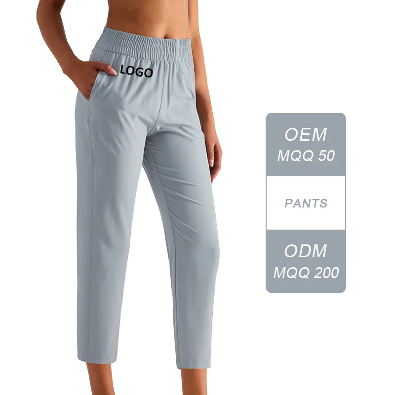 CK1401 Women Leggings Weightless Sun Protection Jogger Sweatpants Elastic High Waist Loose Fit Pants With Pocket