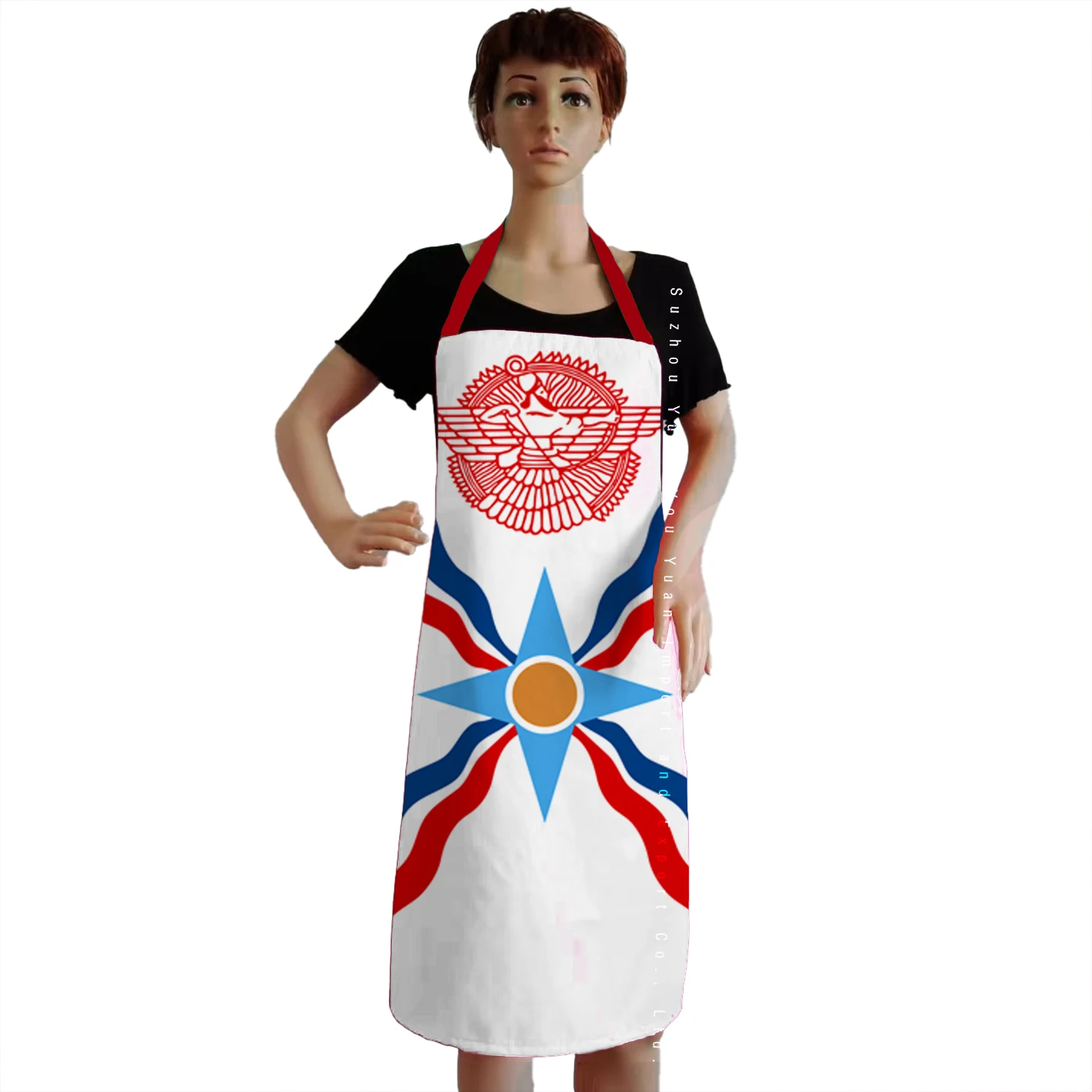 Custom 100% Polyester Oil pollution prevention Assyrian people Syriac Christians  Cooking Kitchen Aprons for Unisex