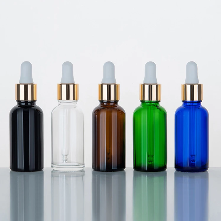 1 oz 0.5 oz 20ml Amber Green 50ml Essential Oil In Bottles Eco Friendly Clear Custom Gold Glass Dropper Bottle 30 Ml With Logo