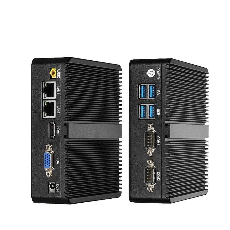 Qinglian Dual Screen Wins10 Dual Core MSTATA Barebone J4125 Mini PC 2 Ethernet Lan Mini Computer Fanless