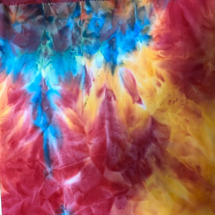 New Fashion suppliers tie dye fabric jersey polyester fabric roll techno stretch polyester spandex fabric