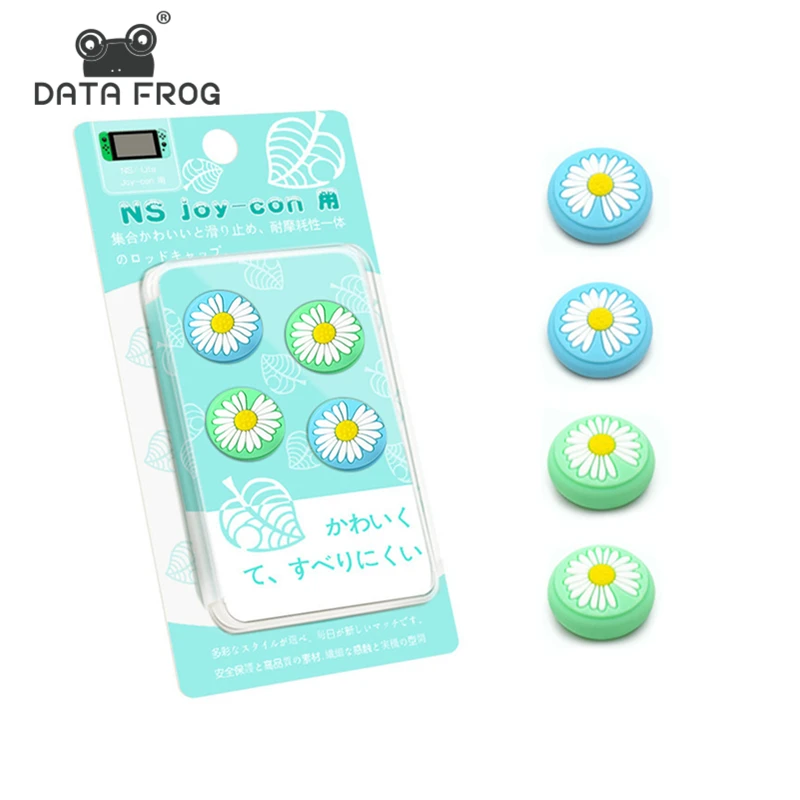 
4pcs Animal Crossing Anti-Slip Silicone Thumb Stick Grips Caps for Nintendo Switch Lite Analog Joystick Cover for NS Joy-Con 
