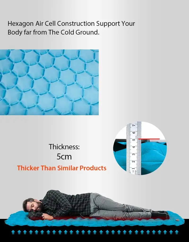 Custom Backpacking Hiking PVC Roll Outdoor Mat Folding Mattress With Pillow Insulated Self Inflating Sleeping Pad for Camping