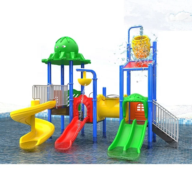 Water kids slide children water park equipments outdoor playground swimming pool plastic slide