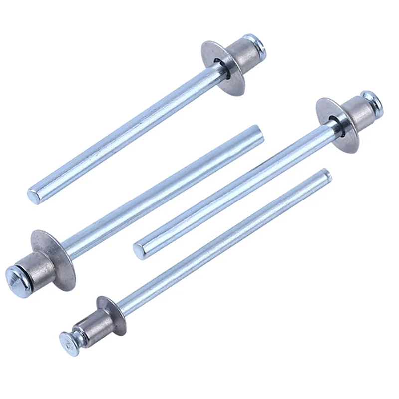 Zinc plated full steel flush sided flat double countersunk head pull thru pt blind rivet for door window