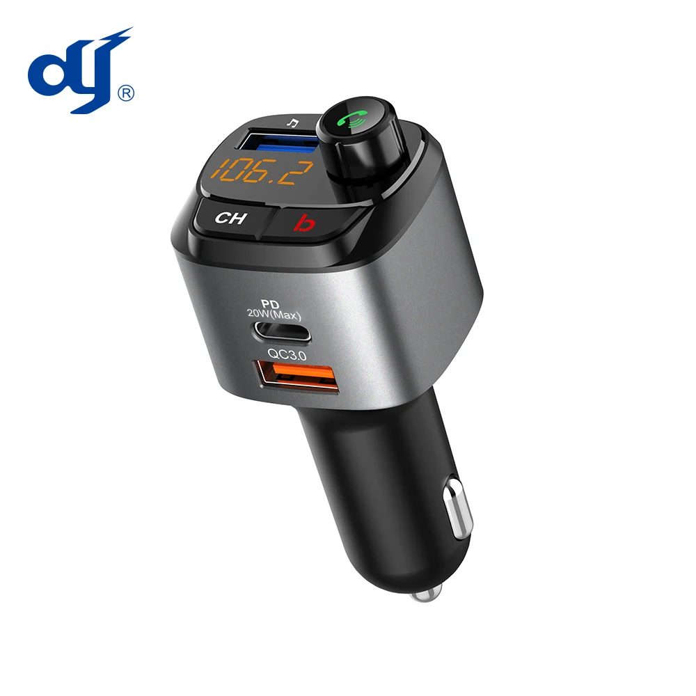  Лидер продаж Amazon Fm-передатчик QC3.0 Type-C PD 18 Вт автомобильное зарядное устройство mp3-плеер адаптер