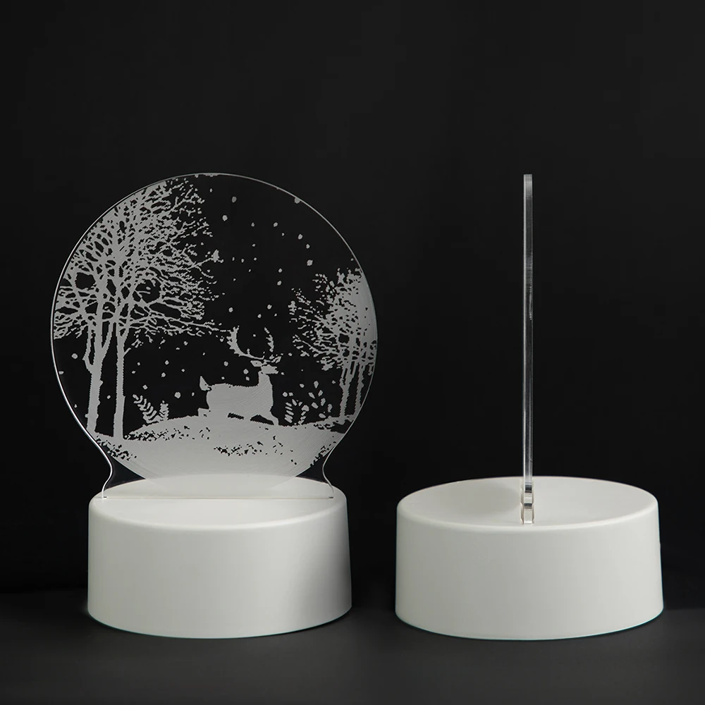 USB Connection 3D Illusion Night Light Birthday Gift Table Lamps Xmas Decoration Acrylic Flat Led Lights