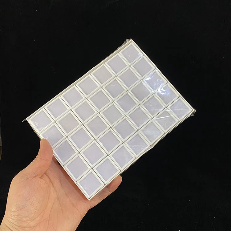 Wholesale Small Acrylic loose diamond stone gem display box 3*3cm 1 pack 54 pcs