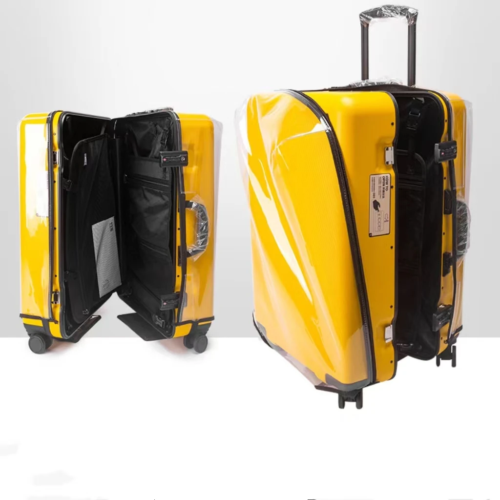 2024 Customizable PVC Suitcase Protective Cover Durable Zipper Waterproof Non-Removable Design Letter Pattern Luggage Covers