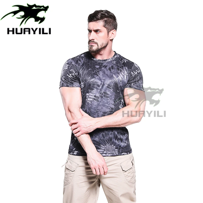 Hot Selling Tactical Camouflage Clothing Wholesale Woodland Camo Style Shirt Men T-shirt