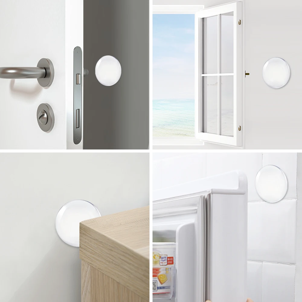 6 pcs per sheet 1.57 inch round clear self adhesive door stopper transparent silicone wall protector rubber bumpers for wall