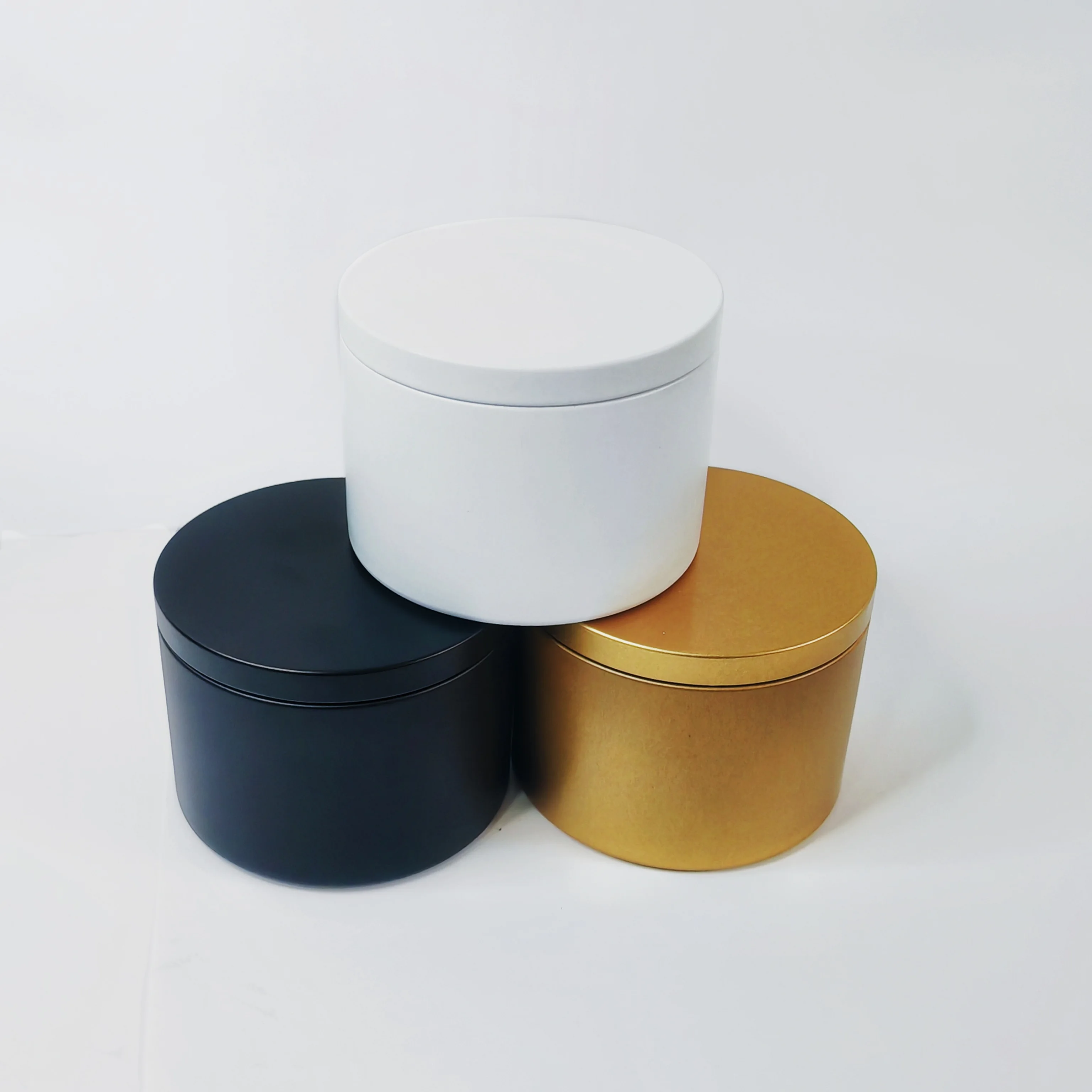 Wholesale 2oz 4oz 8oz Spice Tea Aluminum Candle Jar Metal Round Tins Cosmetic Tin Cans With Screw Lids For Candles