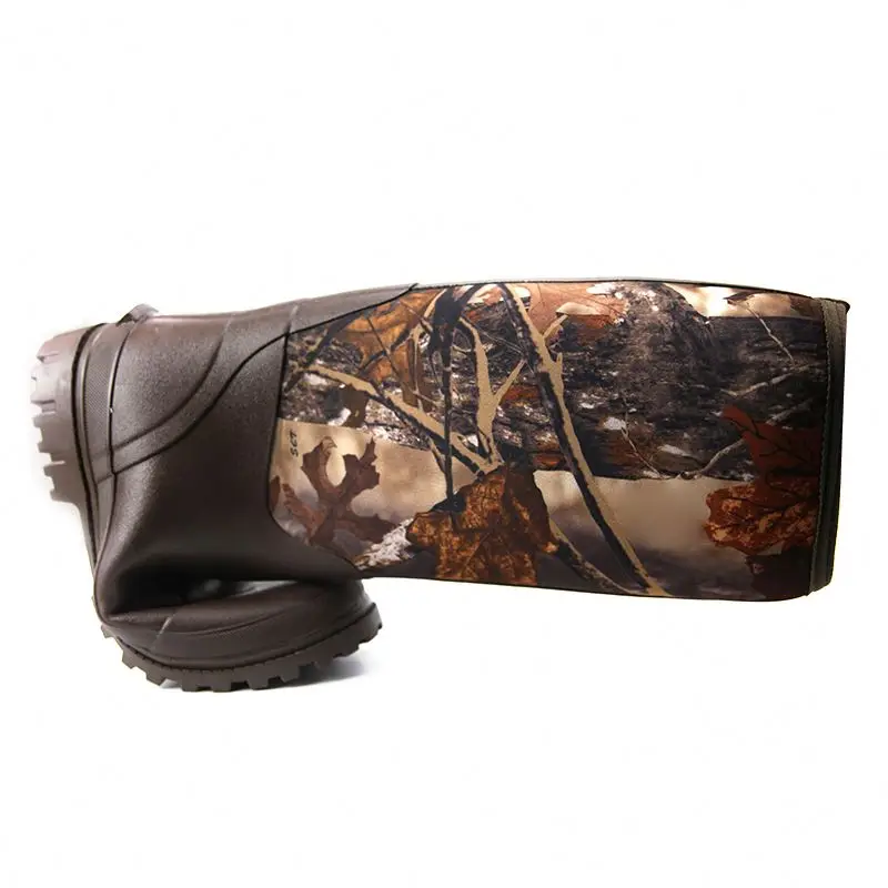 New Arrival Customized Rain Fishing Boots 100% Waterproof Camo Neoprene Fabric Rubber Boots for Hunting