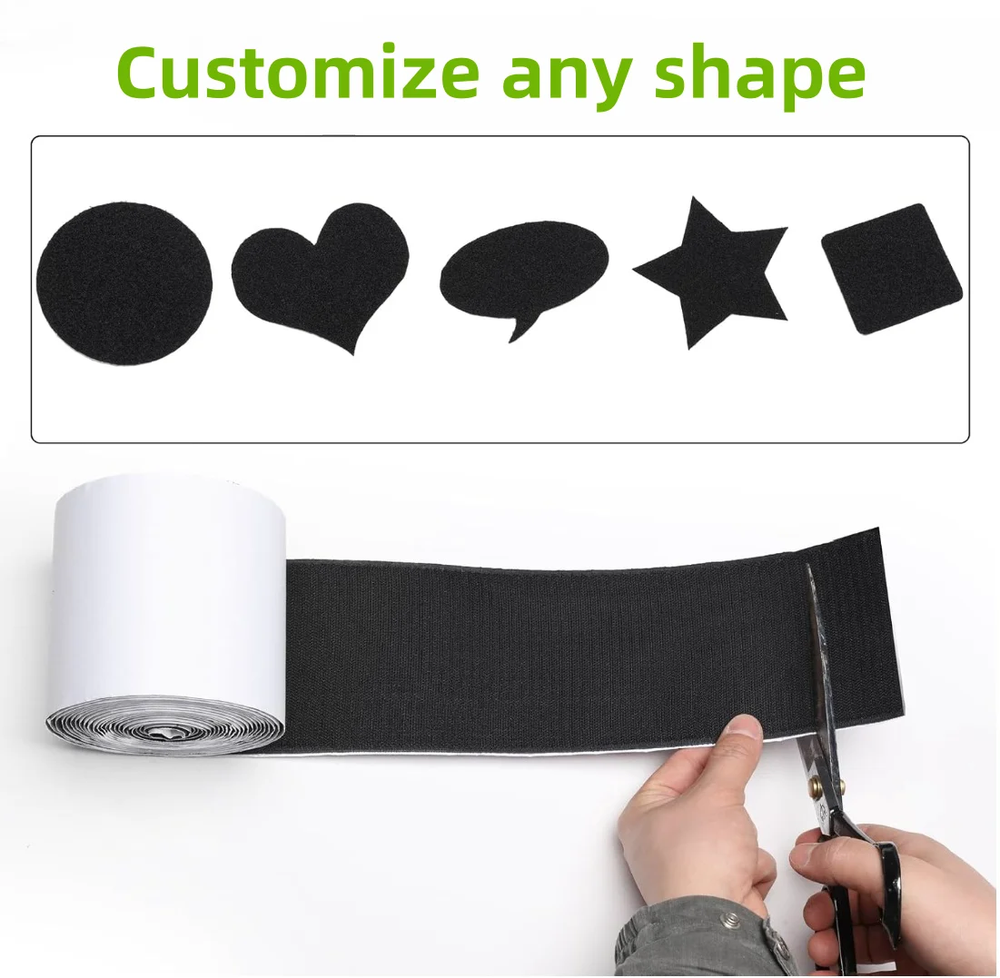 Custom 1 Inch Heat Resistant Fastening Mounting Tape With Strong Adhesive Back Nylon Velcroes Tape Roll for Office Use
