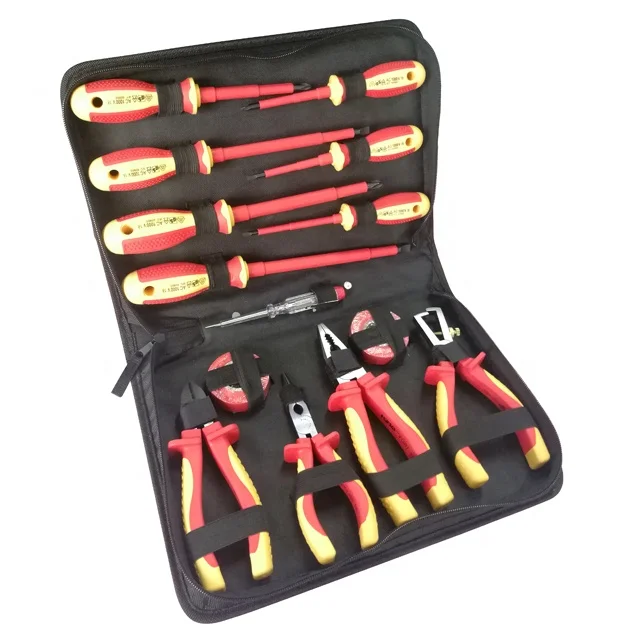 15 piece 1000V VDE Insulated pliers, screwdrivers tools set VDE tools set insulation EN60900 Voltage hand tools set