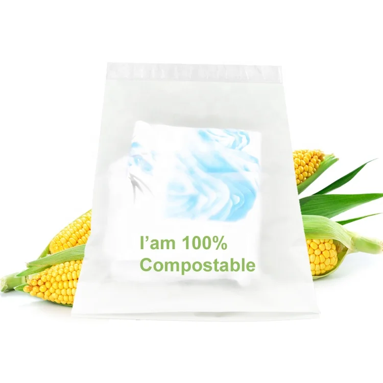 Self-adhesive Custom Logo Compostable Poly Garment Bag Biodegradable Clothing Bag for Clothes