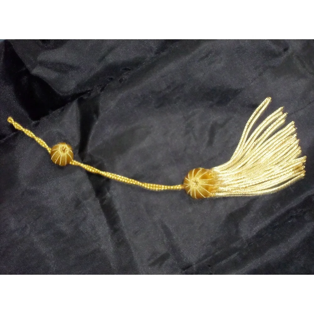 Wholesale Silver & Gold Doctoral Tam Bullion Tassel Fringe Custom Trim Item High Quality and Top Finish Hat Cord Tassel OEM