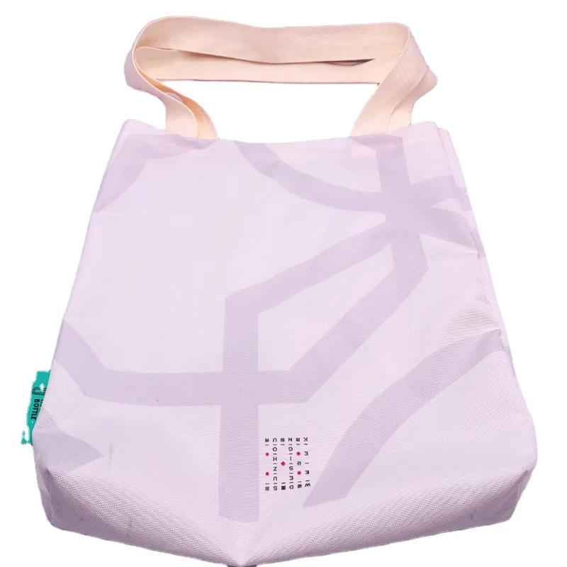 100% Eco-friendly  RPET  Customized Logo Recyclable Material Reusable Packing Gift Large Capacity Shopping Bag