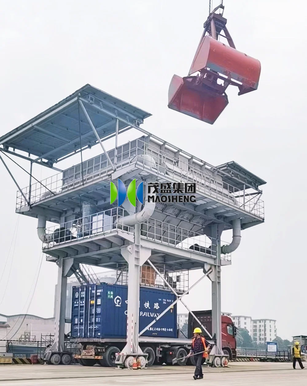 SeaPort Railway Grain Unloading Spout Dust Suction Collection Suppression Hopper system